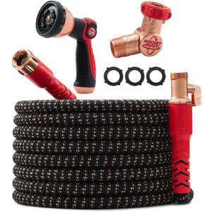 Pocket Hose 100 FT Copper Head Expandable Garden Hose with Pocket Pivot, No Tangles, AS SEEN ON TV, 360 Swivel, Tri-Tex Tubing, Force Field Jacket, Lead-Free, No-Kink, Anti-Burst w/APT