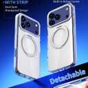 Magnetic for iPhone 17 Pro Max Case 360° Spin Stand White | Compatible with MagSafe, Military-Grade Protection,Non-Yellowing, Clear Scratch-Resistant Back Cover for 17 Pro Max 6.9