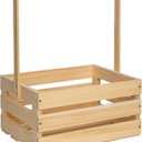 1 pack Wooden Crate With Hangers,Wood Baby Gift Crates,Wooden Crates For Storage With Handle ,Natural Solid Wood Storage Crates (1)