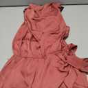 PRETTYGARDEN Women's Short Formal Satin Dress Summer Sleeveless Mock Neck Tie Waist Cocktail Party Dresses (Pink, L)