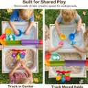Water Table for Toddlers, Adjustable Height Wooden Sand and Water Table with 2 Collapsible Bins, Acrylic Activity Board, Water Track Toys & 16-Piece Play Set, Indoor Outdoor, Ages 3+