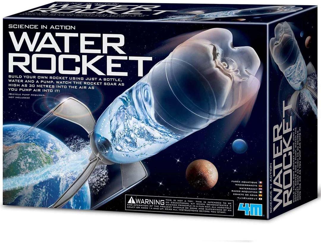 4M: Science in Action - Water Rocket - Bottle Rocket Launcher Kit, Soars Up to 98', Learn Action & Reaction Principles, Kinetic Energy Outdoor Project