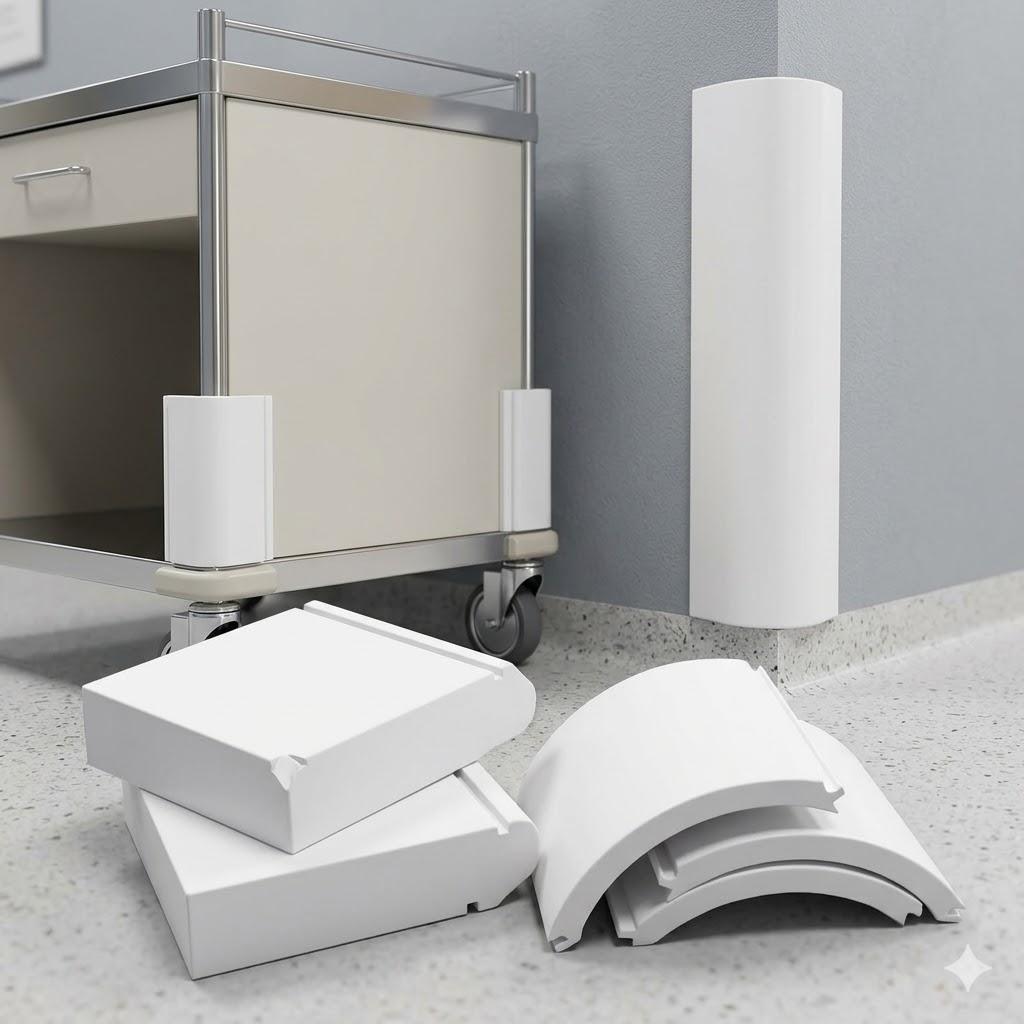 White plastic corner guards 