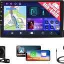 [4+64G] Android 15 Car Radio for Toyota Corolla EX 2005-2012 with Wireless CarPlay & Android Auto, 9 Inch Touch Screen Car Stereo for Corolla with GPS Bluetooth 5.0 WiFi AHD Backup Camera 32EQ