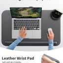 SAIJI Laptop Lap Desk - Fits Up to 17" Laptops, Lightweight Lap Tray Table Stand with Soft Leather Wrist Pad, External Monitor Holder, Lap Desk with Cushion for Home Office Working/Gaming On Couch