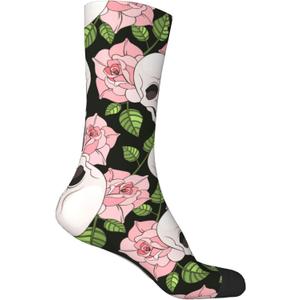 Cute Pink Pig Socks for Men Women, Christmas Stocking Stuffers, Funny Crew Socks Warm Gifts (Black)