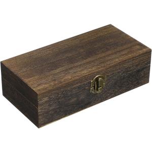 VILLCASE Wooden Storage Box with Hinged Lid, Vintage Treasure Box, Rectangular Memory Container Decorative for Keepsakes, Photos, Jewelry, Crafts