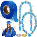 Sinload Candy Lei Poly Tubing 2 Inch x 1000 ft Graduation Candy Lei Making Kit with 2 Rolls Ribbon Class of 2026 Congrats Grad for Party DIY Graduation Wreaths Packing Snacks Gift(Blue)