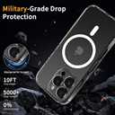 COOLQO Magnetic for iPhone 16 Pro Case, Compatible with MagSafe, 15 FT Military Grade Drop Protection, Scratch-Resistant Back Non-Yellowing Protective Shockproof Slim Phone Bumper Case, Clear