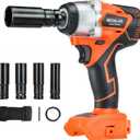 Cordless Impact Wrench Compatible with DEWALT 20V Batteries, Brushless Motor Impact Wrench Driver with 2 IN 1 Work Head, 420Nm Torque (NO BATTERY)