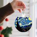 6 x Stained Glass Ornament, Christmas Ornaments, Christmas Decorations for Tree, Holiday Ornament, Gifts for Nature Lovers, Holiday Party Gifts, Gift Ideas & Xmas Gift - Van Gogh Starry Night