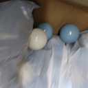 GOGOSO Ball Pit Balls Stars Moon Shapes Plastic Pitballs for Toddler Play Tent Baby Photo Props Kids Pool Water Toys Kiddie Pool Party Decor, Pearl Blue+Cream Blue+White,500PCS