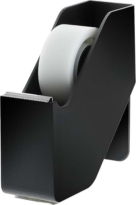 2 Bostitch Office Konnect Tape Dispenser with Premium Single-sided Tape, Sticks to Desk, Black (KT-TAPE-BLK)
