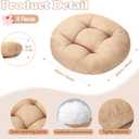 Fumete 8 Pcs 16 Inch Round Floor Cushions for Kids and Toddlers, Flexible Seating Classroom Furniture Floor Pillow for Home, Daycare, Preschool, Yoga and Meditation (Flax)