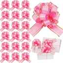 WILLBOND 20 Pieces 6 Inch Pull Bows Gift Wrapping Ribbon Pull Bows for Valentine Wedding Baskets Christmas Multicolor Wrap Accessory for Gift Present Holiday Decor(Pink)