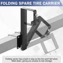 Heavy-Duty Folding RV Spare Tire Bracket,Heavy Duty Folding Trailer Spare Tire Mount Fits 15" & 16" Wheels, Spare Carrier for 4" Square Bumpers,Durable Trailer Accessories