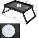 Bamboo Bed Tray Table with Foldable Legs, Breakfast Tray, Laptop Desk for Bed or Sofa,Food,Dinner,Serving,TV Table Kitchen, Eating,Working, Reading(Black)