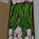 20pcs Pink Faux Tulips Flowers Fake Flowers Bouquets 13.5" Mother's Day Easter ValentineS Day Gifts in Home Kitchen Wedding Dining Table Decorations Aesthetic No Odor