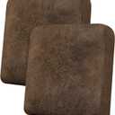 Loveseat Cushion Covers Leather-Look 2PC Stretch Love Seat Slipcover Sets for Living Room Individual Couch Seat Protector, Pet-Friendly, Non-Slip, Easy Fit - Brown
