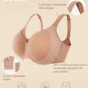 BRABIC Minimizer Bras for Women with Supportive Underwire Unlined Full Coverage Seamless Nude T-Shirt Bra (40D, Dark Nude)
