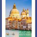 wyooxoo 20x27 Picture Frame Made of Solid Wood Photo Frames Display Pictures 16x24 with Mat or 20 x 27 Without Mat Colorful Frame For Wall or Tabletop Display,Dark blue