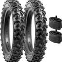 YUNSCM 2-PCS 12.5" Kid Bike Tires 12  X 2  (62-203) and 12.5" Heavy Duty Bike Tubes Schrader Valve Compatible with Mountain/Off Road Bike 12 1/2 X 2 1/4 Bike Tires and Tubes (Y-602)
