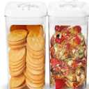 Food FlipTite Airtight Storage Containers 1.2L (2Pack), BPAFree Acrylic, Easy OneHand Flip Lid, Stackable Pantry Jars for Snacks, Coffee, Pet Treats & Small Kitchen Items (Medium)