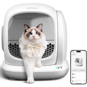 Meowant 75L Extra Large Automatic Litter Box Self Cleaning
Automatic Litter Box with APP Control, Open Low Entry Smart Cats Litter Boxs for Multi-Cat Compatible Senior Cats Large Cats