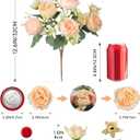 Luyue 8 Packs Peonies Artificial Flowers Vintage Faux Peony Bouquet Fake Flower for Vase Silk Floral Arrangements for Table Centerpiece Wedding Decoration Indoor Home Decor