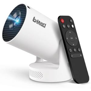 Mini Projector with WiFi and Bluetooth, Portable Projector 4K Support, 5W Soundbase Speaker, Auto Keystone Correction 180Rotatable Smart Proyector for Movie Home HY300 Ultra