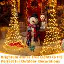 6FT Christmas Tree Lights with 234 LEDs, Remote Control Christmas Lights with 8 Lighting Modes, IP67 Waterproof Outdoor Decorations for Outside Indoor Yard PorchWarm White