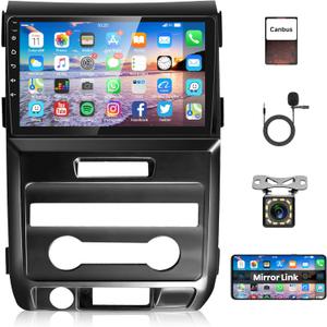 Android 13 Car Stereo Radio for Ford F150 SVT Raptor 2009 2010 2011 2012 with GPS Navigation, Rimoody 9 Inch Touch Screen Bluetooth FM WiFi Mirror Link + Backup Camera