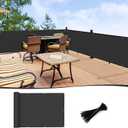 LOVE STORY 3'x115'' Black Balcony Privacy Screen Fence, UV Protection Weather-Resistant 3 FT Height Shield for Deck, Patio, Backyard, Outdoor Pool, Porch, Railing