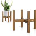 SZHLUX Adjustable Plant Stand Indoor, Modern Bamboo Plant Stand Mid Century Corner Plant Stands Stable Flower Stand for 8-12 Inches Plant Pot