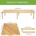 80"x30" Boho Wooden Picnic Table, Portable Outdoor Low Picnic Table with Adjustable Legs 13" & 16" for Floor Seating, Beach, Camping, BBQ, Backyard, 80x30in Seating for 12 People