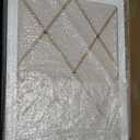 Pinkunn 18" x 24" Linen Fabric Bulletin Board with Ribbon Wall Decor, White