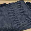 H.VERSAILTEX Bath Mats for Bathroom Non Slip Extra Thick Chenille Striped Bath Rug 24" x 36" Absorbent Non Skid Fluffy Soft Shaggy Rugs Washable Dry Fast Plush Mats for Indoor, Bath Room, Tub - Navy