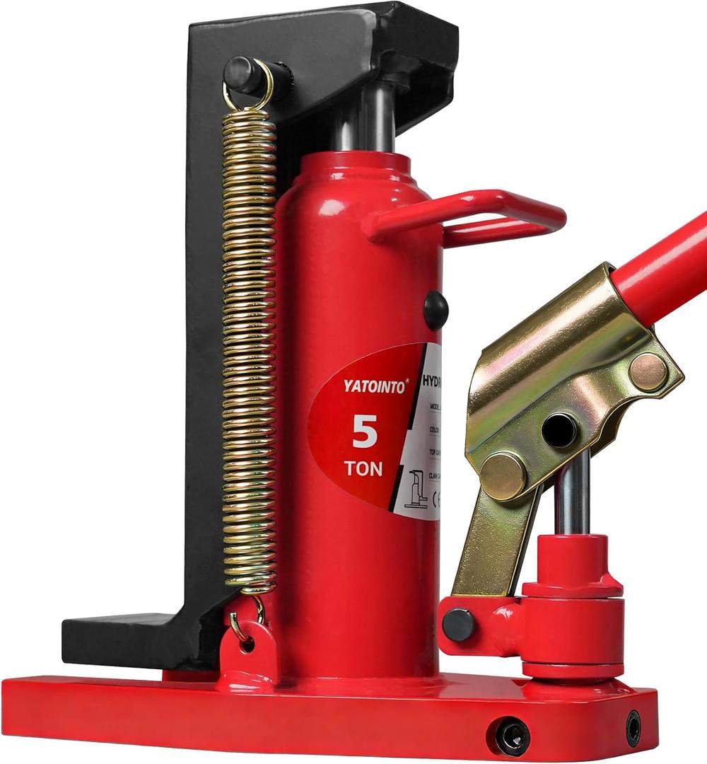 Toe Jack, 2.5-Ton Claw & 5-Ton Saddle, 2-in-1 Hydraulic Bottle Jack for Top and Low-Profile Lifting, with Connectable Handle for Auto Repair, Farm, Home