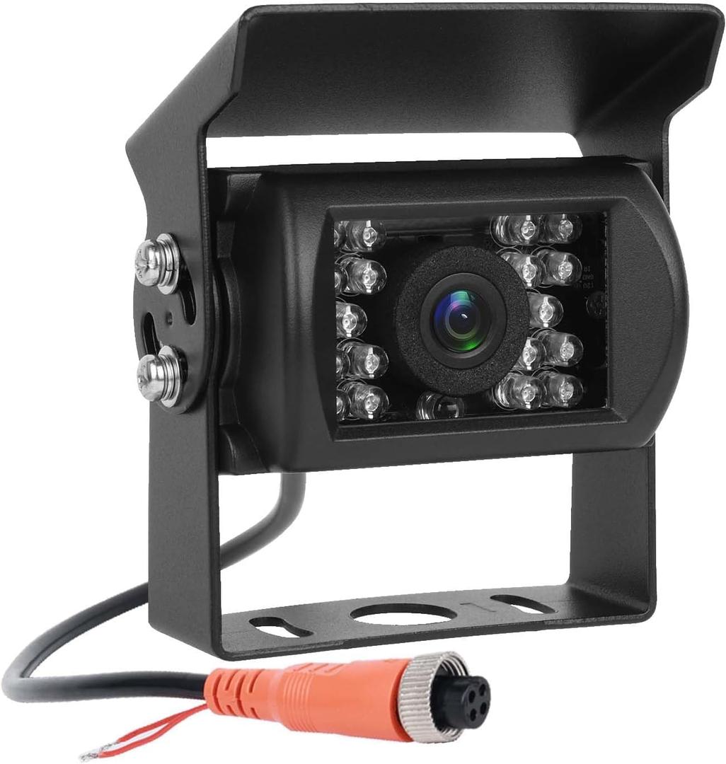 CAMECHO [AHD+CVBS] Bus Truck Vehicle Backup Cameras Wide View Angle IR Night Vision, Waterproof Reverse Camera with 4 Pin Aviation Connector for RV Camper/Truck/Trailer/Van (Without Guide Line)
