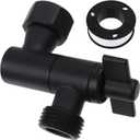 Adjustable Shower Head Extension Adapter, Shower Arm Elbow Universal Wall Mounted All Metal Angle Connector for Fixed and Rain Showerhead with Pipe Sealing Tape, 1PCS(Black)