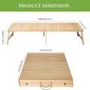 Foldable Boho Wooden Picnic Table, No Assembly Required Portable Outdoor Indoor Low Picnic Table for Floor Seating, Beach, Camping, BBQ, Backyard, 80" x 30", Seats 8–10 People