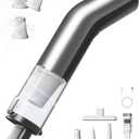 Car Vacuum Portable Cordless, 5-in-1 Portable Mini Handheld Vacuum Cordless with HEPA Filter, 2 Suction Modes, 12000pa Suction Power Blowing & Inflating 2 Modes for Car, Home, Pet, Keyboards (Silver)