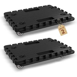 2 Pack Furniture Dolly, Upgrade Dolly Cart with 4 Wheels, 16In-11In Single 155 LBS and Double-Pack 500 LBS Capacity, Small Portable and Connectable Moving Cart