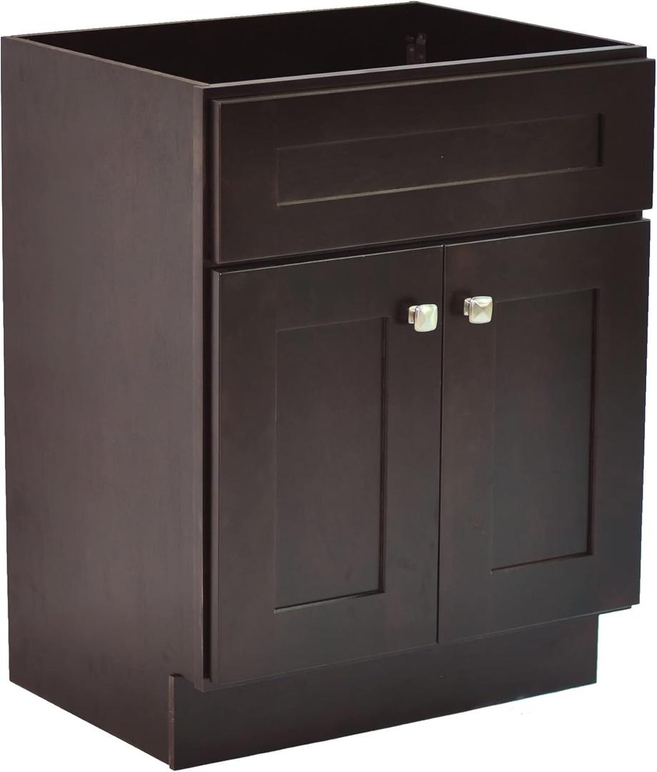 Brookings 24-inch Unassembled Bathroom Vanity Without Top in Espresso, 24 x 21