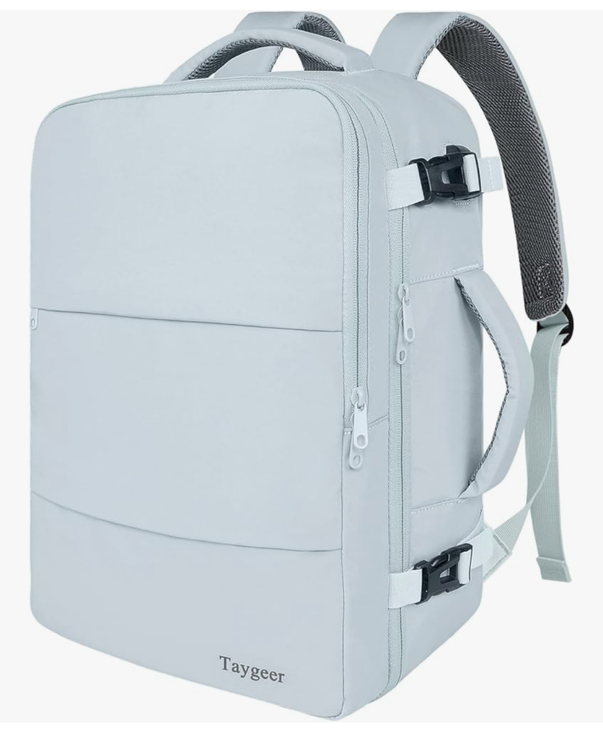 Taygeer Carry On Backpack, 35l Travel Backpack for Women Airline Approved, Cute Underseat Personal Item Travel Bag With Shoe Compartment, Casual Daypack Gifts for Friend Hiking Outdoor Weekend,Blue L