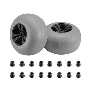 Beach Balloon Wheels, 13" Flat-Free Solid PU Beach Cart Tires Replacement Big Sand Wheels for Beach Buggy, Kayak Trolley, Canoe Cart, Rolling Walker, Garden Cart, Wheelchair & Buggy, 2-Pack