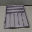 Aujen Silverware Organizer - Expandable Kitchen Drawer Organizer, Adjustable Utensil Organizer, Cutlery Tray for Forks, Knives, Multipurpose Kitchen Organizers and Storage Solution, Light Grey, Large