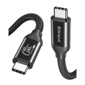 Silkland USB4 for Thunderbolt 4 Cable 1FT/0.3M, 40Gbps Data Transfer, 240W USB C to USB C Fast Charging Cable, 8K Display Support, Short USB C Data Cable Compatible for iPhone 17/16 Series, SSD, iPad