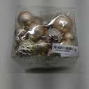 Christmas Ball Ornaments Champagne Christmas Tree Decorations with Hang Rope-36pcs Shatterproof Christmas Ornaments Set with 6 Styles in 3 Sizes(Small Medium Large)