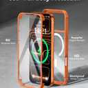 VOFATA for iPhone 17 Pro Max Case, 360 Full Body with Built-in 9H Tempered Glass Screen Protector, Fit for MagSafe, Mil-Grade Drop Protection, Drop Proof Magnetic iPhone 17 Pro Max Phone Case, Orange